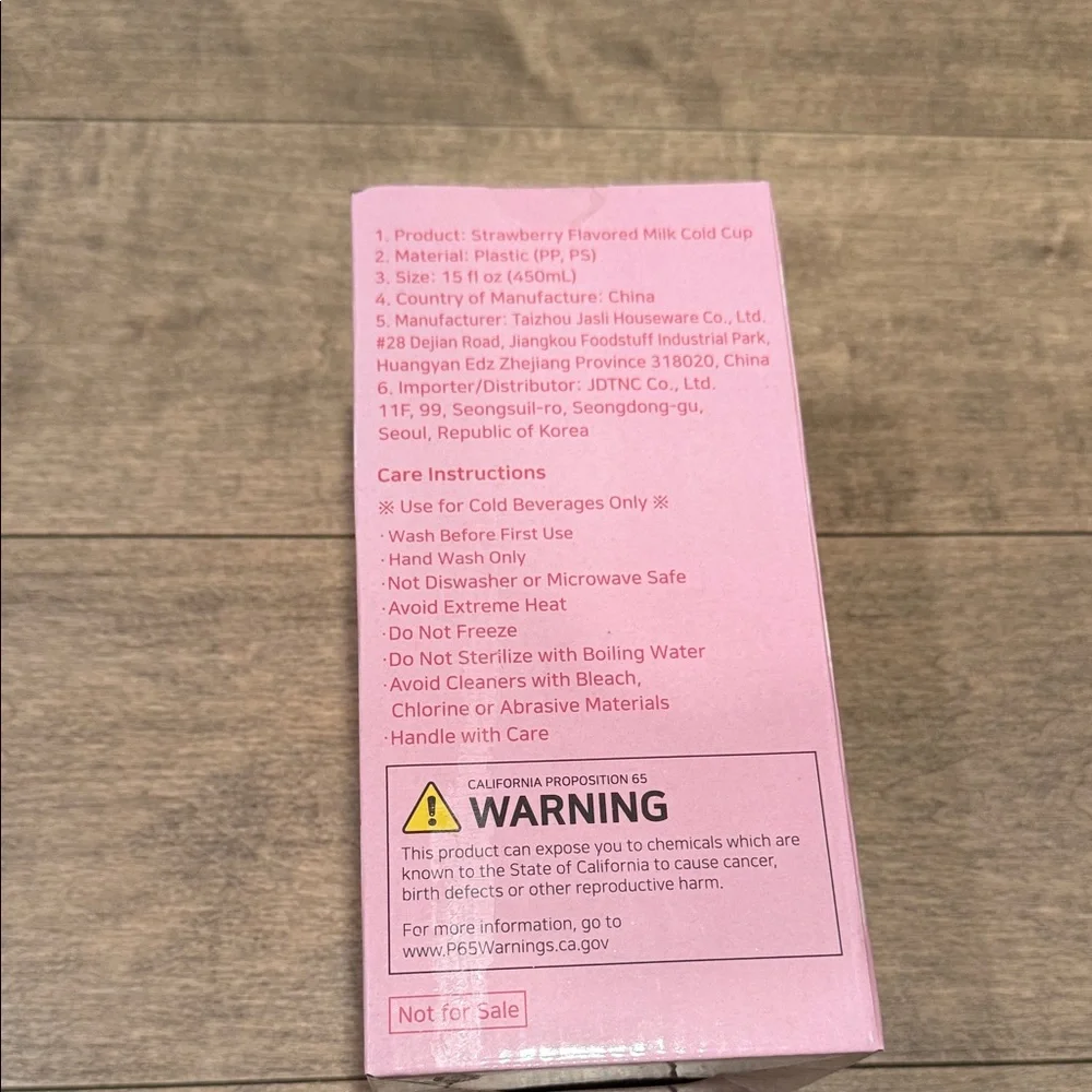 Strawberry Flavored Milk Cold Cup - Pink